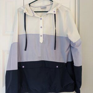 Woman's Columbia Windbreaker Hoodie 3-Tone Pullover Jacket